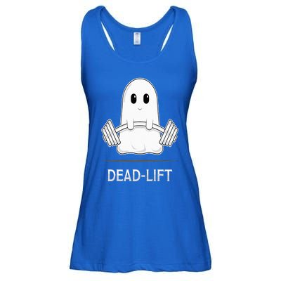 DEADLIFT Funny Halloween Ghost Weight Lifting Workout Ladies Essential Flowy Tank