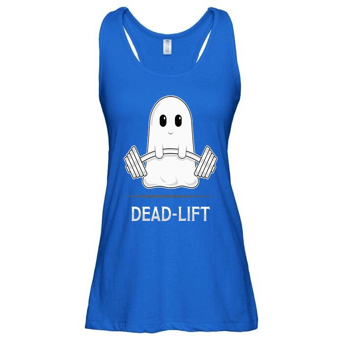 DEADLIFT Funny Halloween Ghost Weight Lifting Workout Ladies Essential Flowy Tank