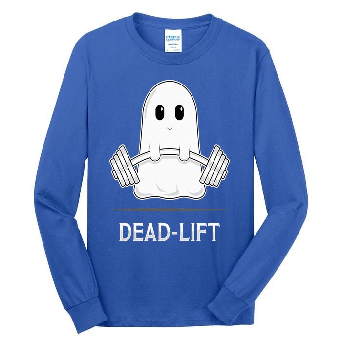 DEADLIFT Funny Halloween Ghost Weight Lifting Workout Tall Long Sleeve T-Shirt