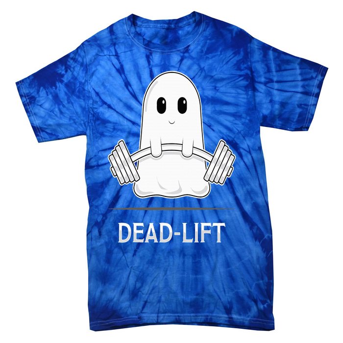 DEADLIFT Funny Halloween Ghost Weight Lifting Workout Tie-Dye T-Shirt