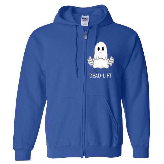 DEADLIFT Funny Halloween Ghost Weight Lifting Workout Full Zip Hoodie