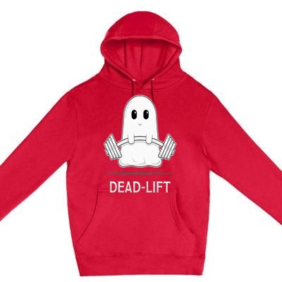 DEADLIFT Funny Halloween Ghost Weight Lifting Workout Premium Pullover Hoodie