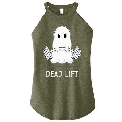 DEADLIFT Funny Halloween Ghost Weight Lifting Workout Women’s Perfect Tri Rocker Tank