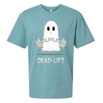 DEADLIFT Funny Halloween Ghost Weight Lifting Workout Sueded Cloud Jersey T-Shirt