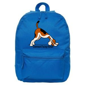 Downward Facing Hu Gift Funny Dog Yoga Gift 16 in Basic Backpack