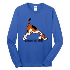 Downward Facing Hu Gift Funny Dog Yoga Gift Tall Long Sleeve T-Shirt