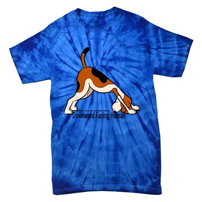 Downward Facing Hu Gift Funny Dog Yoga Gift Tie-Dye T-Shirt