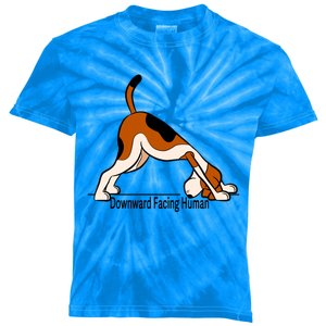 Downward Facing Hu Gift Funny Dog Yoga Gift Kids Tie-Dye T-Shirt