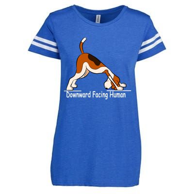 Downward Facing Hu Funny Yoga Gift Enza Ladies Jersey Football T-Shirt