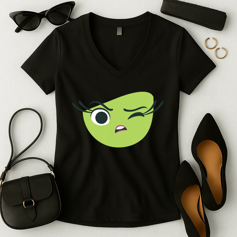 Disgust Face Halloween Costume Women's V-Neck T-Shirt