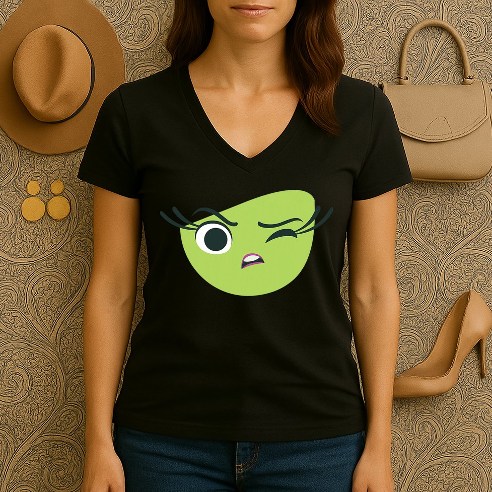 Disgust Face Halloween Costume Women's V-Neck T-Shirt