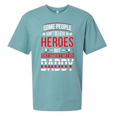 Dad Firefighter Hero Proud Son And Daughter Of A Fire Meaningful Gift Sueded Cloud Jersey T-Shirt