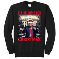 Dancing Funny Humorous Trump I’Ll Be Home For Christmas 2025 Sweatshirt