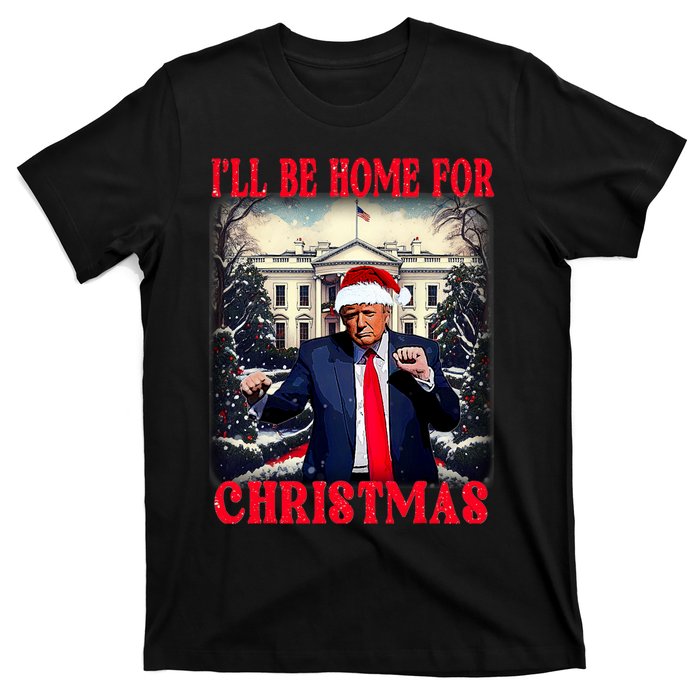 Dancing Funny Humorous Trump I’Ll Be Home For Christmas 2025 T-Shirt