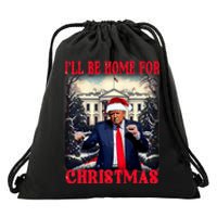 Dancing Funny Humorous Trump I’Ll Be Home For Christmas 2025 Drawstring Bag