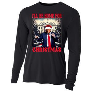 Dancing Funny Humorous Trump I’Ll Be Home For Christmas 2025 Cooling Performance Long Sleeve Crew