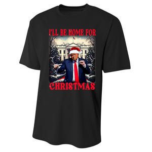 Dancing Funny Humorous Trump I’Ll Be Home For Christmas 2025 Performance Sprint T-Shirt