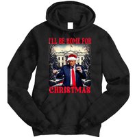 Dancing Funny Humorous Trump I’Ll Be Home For Christmas 2025 Tie Dye Hoodie