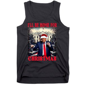 Dancing Funny Humorous Trump I’Ll Be Home For Christmas 2025 Tank Top