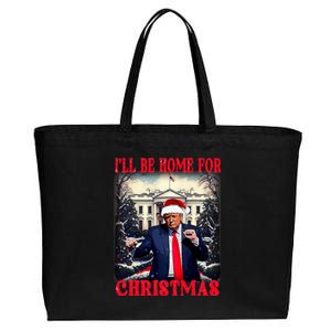 Dancing Funny Humorous Trump I’Ll Be Home For Christmas 2025 Cotton Canvas Jumbo Tote