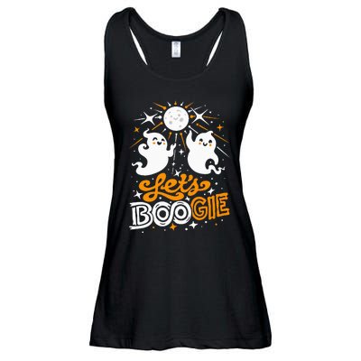 Disco Fever Halloween Ghosts Funny and Cute Boogie 70s Ladies Essential Flowy Tank