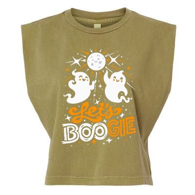 Disco Fever Halloween Ghosts Funny and Cute Boogie 70s Garment-Dyed Women's Muscle Tee