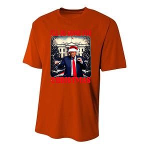 Dancing Funny Humorous Trump I’Ll Be Home For Christmas 2025 Youth Performance Sprint T-Shirt