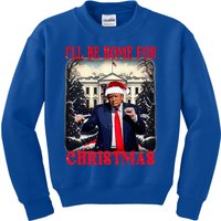 Dancing Funny Humorous Trump I’Ll Be Home For Christmas 2025 Kids Sweatshirt