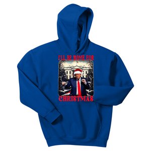 Dancing Funny Humorous Trump I’Ll Be Home For Christmas 2025 Kids Hoodie