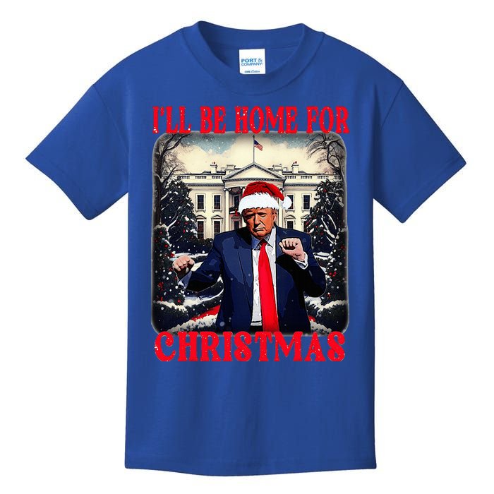 Dancing Funny Humorous Trump I’Ll Be Home For Christmas 2025 Kids T-Shirt