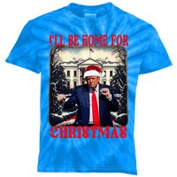 Dancing Funny Humorous Trump I’Ll Be Home For Christmas 2025 Kids Tie-Dye T-Shirt