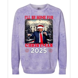 Dancing Funny Humorous Trump I’Ll Be Home For Christmas 2025 Colorblast Crewneck Sweatshirt