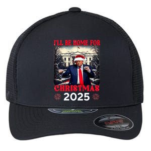 Dancing Funny Humorous Trump I’Ll Be Home For Christmas 2025 Flexfit Unipanel Trucker Cap