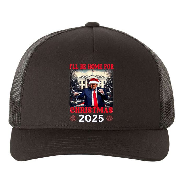 Dancing Funny Humorous Trump I’Ll Be Home For Christmas 2025 Yupoong Adult 5-Panel Trucker Hat