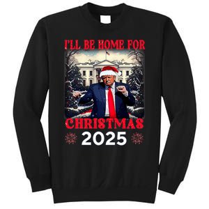 Dancing Funny Humorous Trump I’Ll Be Home For Christmas 2025 Sweatshirt