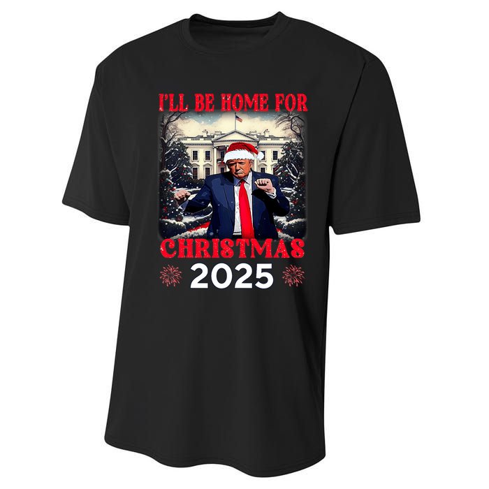 Dancing Funny Humorous Trump I’Ll Be Home For Christmas 2025 Performance Sprint T-Shirt