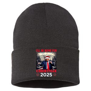 Dancing Funny Humorous Trump I’Ll Be Home For Christmas 2025 Sustainable Knit Beanie