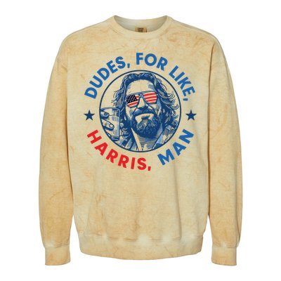 Dudes For Harris Kamala 2024 Madam President Democrat Colorblast Crewneck Sweatshirt