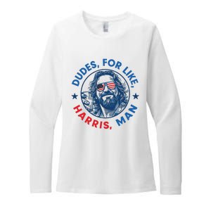 Dudes For Harris Kamala 2024 Madam President Democrat Womens CVC Long Sleeve Shirt