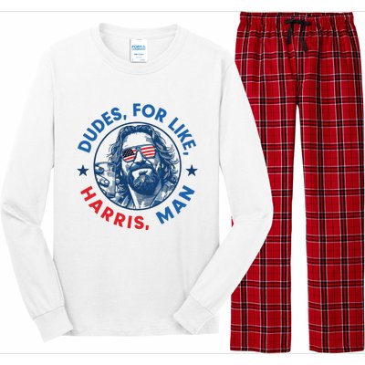 Dudes For Harris Kamala 2024 Madam President Democrat Long Sleeve Pajama Set