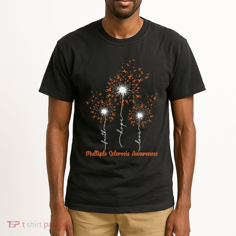 Dandelion Faith Hope Love Ms Multiple Sclerosis Awareness Tall T-Shirt