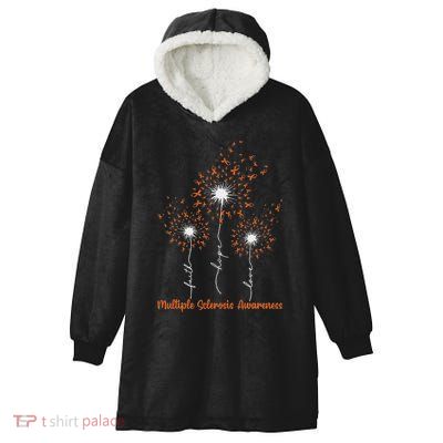 Dandelion Faith Hope Love Ms Multiple Sclerosis Awareness Hooded Wearable Blanket