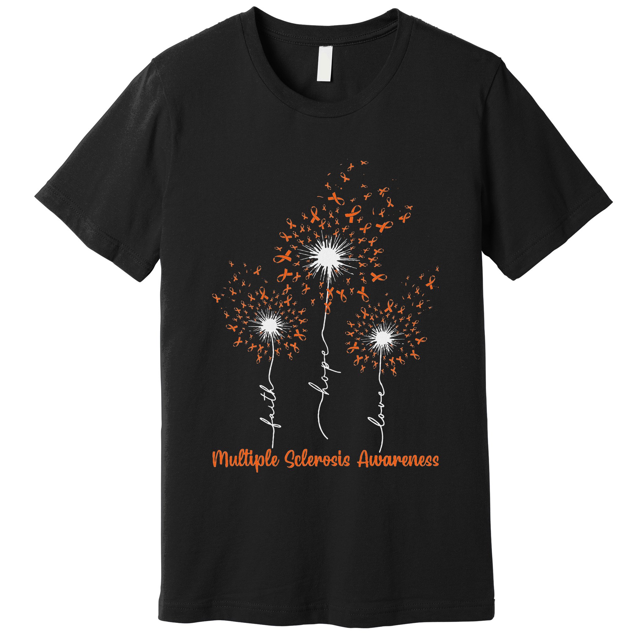 Dandelion Faith Hope Love Ms Multiple Sclerosis Awareness Premium T-Shirt