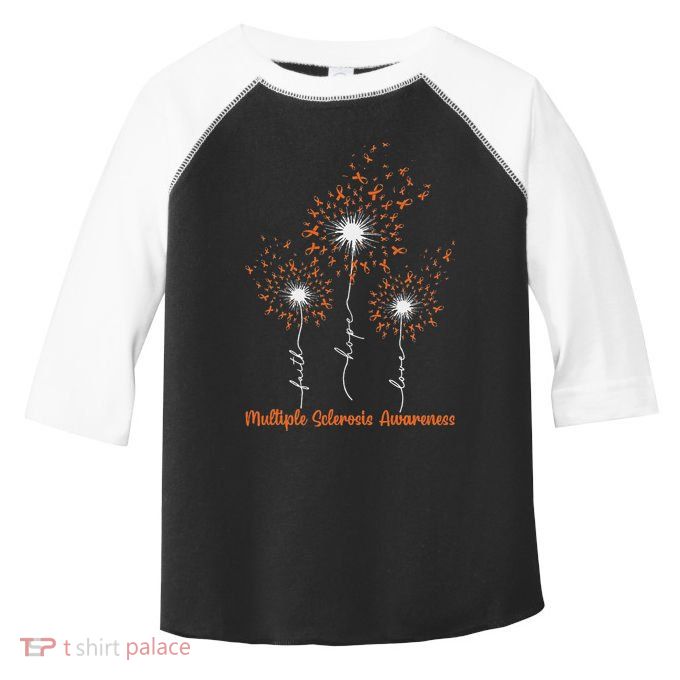 Dandelion Faith Hope Love Ms Multiple Sclerosis Awareness Toddler Fine Jersey T-Shirt