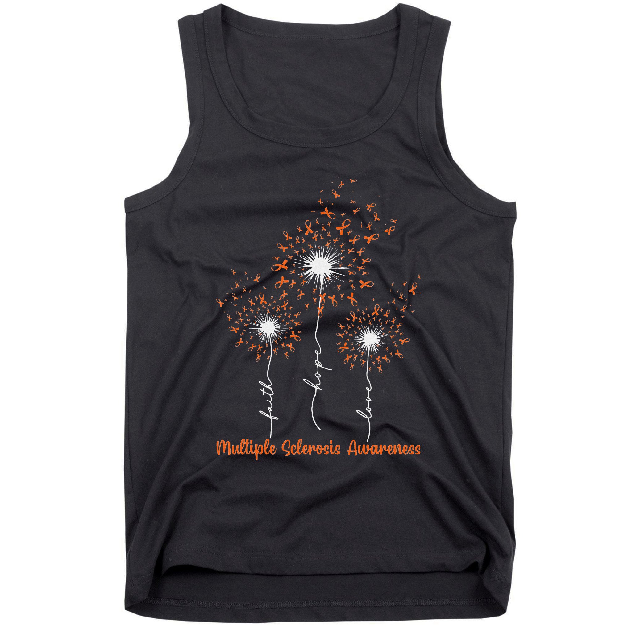 Dandelion Faith Hope Love Ms Multiple Sclerosis Awareness Tank Top