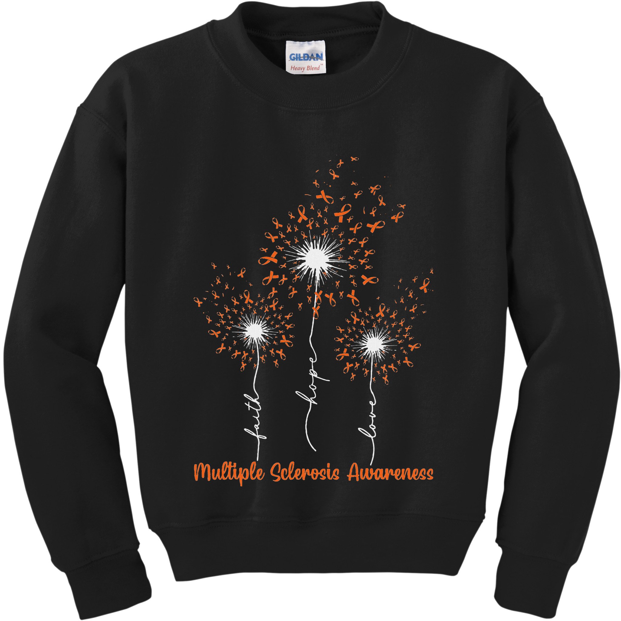 Dandelion Faith Hope Love Ms Multiple Sclerosis Awareness Kids Sweatshirt