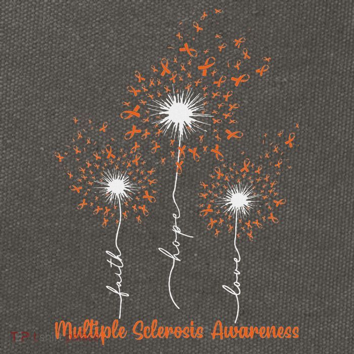 Dandelion Faith Hope Love Ms Multiple Sclerosis Awareness Cotton Canvas Backpack