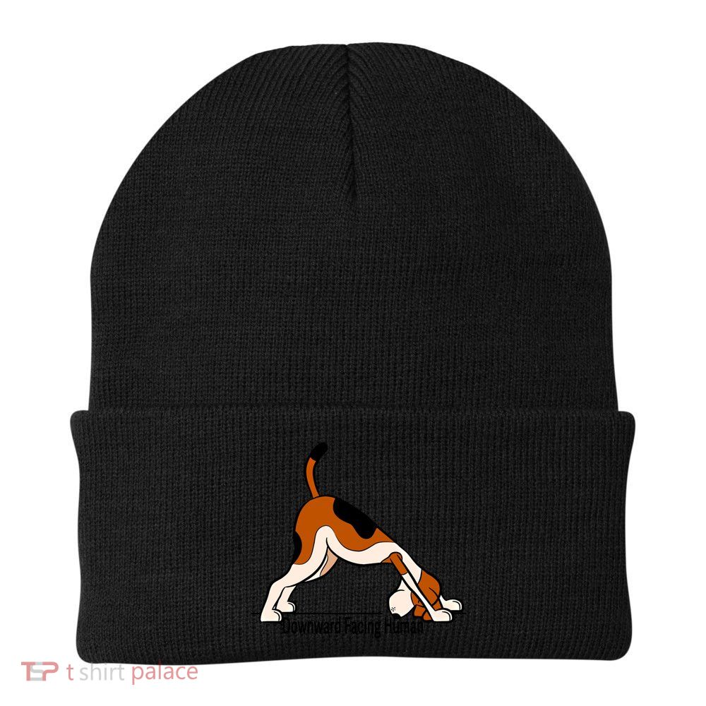 Downward Facing Hu Meaningful Gift Funny Dog Yoga Funny Gift Beanie