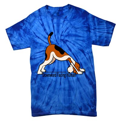 Downward Facing Hu Meaningful Gift Funny Dog Yoga Funny Gift Tie-Dye T-Shirt
