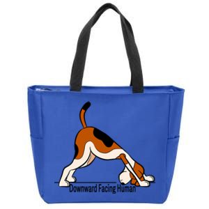 Downward Facing Hu Meaningful Gift Funny Dog Yoga Funny Gift Zip Tote Bag